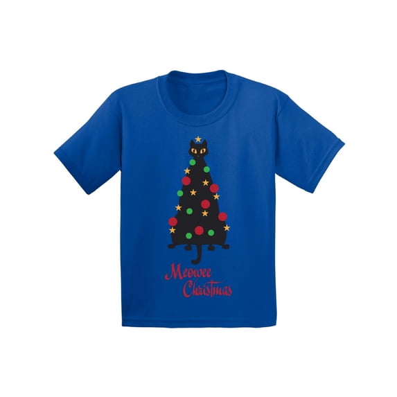 Awkward Styles Toddler Christmas Shirt for Toddler Girls Christmas Shirt for Toddler Boys Meowee Tree T-Shirt