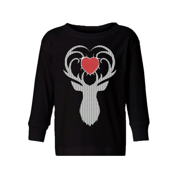 Awkward Styles Toddler Christmas Sweater Long Sleeve Toddler Christmas Shirt for Boys Girls Deer Heart Sweater