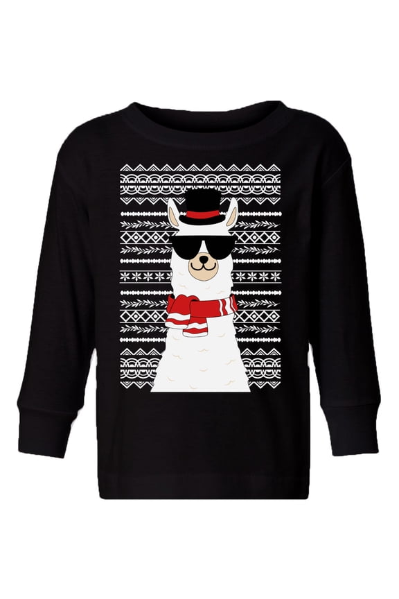 Toddler Christmas Sweater Long Sleeve Toddler Christmas Shirt for Boys Girls Llama Sweater