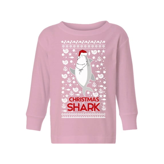 Awkward Styles Toddler Christmas Sweater Long Sleeve Toddler Christmas Shirt for Boys Girls Shark in Hat Sweater