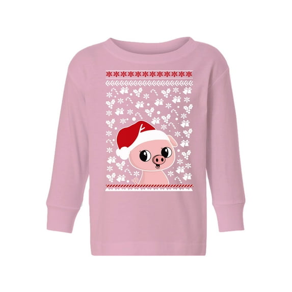 Awkward Styles Toddler Christmas Sweater Long Sleeve Toddler Christmas Shirt for Girls Boys Piggy Sweater