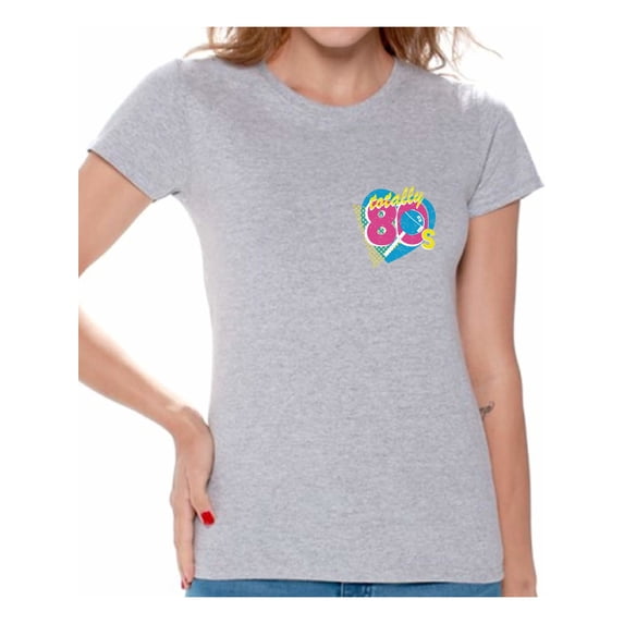 Awkward Styles Totally 80's Pocket Shirts for Women 80's Costume Tee Shirt 80s Women's Tshirts 80s Accessories for Women 80's Retro Party Outfit for Her 80s Clothes