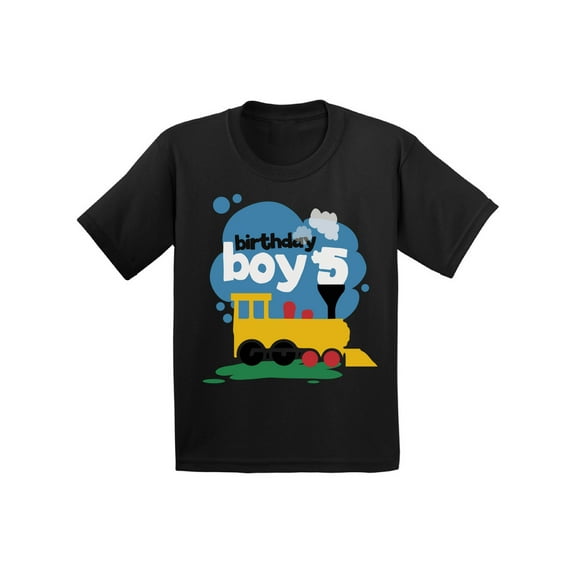 Awkward Styles Toy Train Birthday Boy Toddler Shirt 5th Birthday Shirt for Toddler Boys Car Truck Themed Birthday Party Fifth Birthday Gifts for 5 Year Old Boy Cute Birthday Outfit Birthday Boy Shirt