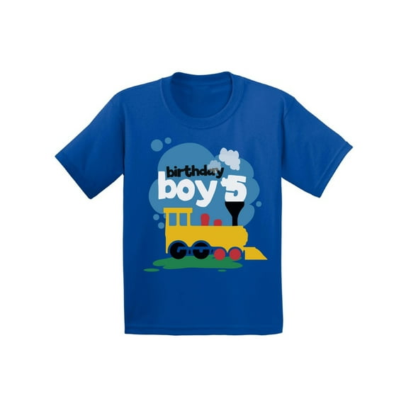 Awkward Styles Toy Train Birthday Boy Toddler Shirt 5th Birthday Shirt for Toddler Boys Car Truck Themed Birthday Party Fifth Birthday Gifts for 5 Year Old Boy Cute Birthday Outfit Birthday Boy Shirt