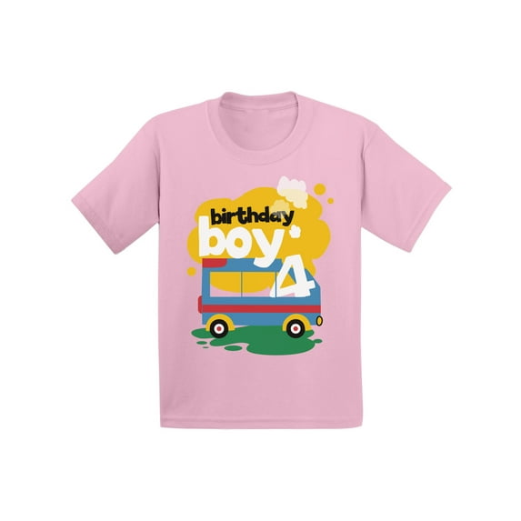 Awkward Styles Toy Truck Birthday Boy Toddler Shirt 4th Birthday Shirt for Toddler Boys Truck Themed Birthday Party Fourth Birthday Gifts for 4 Year Old Boy Cute Birthday Outfit Birthday Boy Shirt