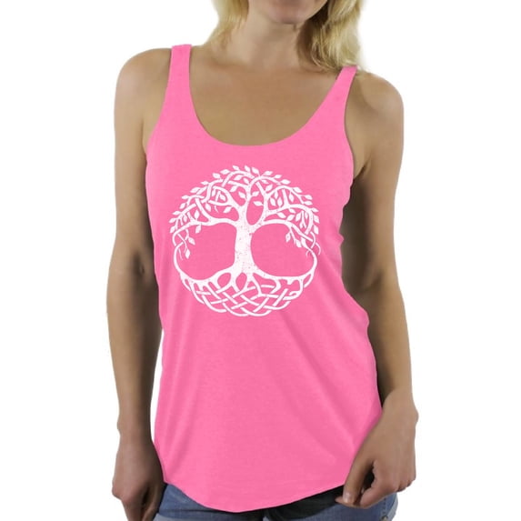 Awkward Styles Tree of Life Racerback Tank Top for Women Christian Clothes for Ladies Religious Womens Racerback Tank Top Tree Clothing Patterned Tanks T Shirt for Her Tree of Life Ladies Shirt