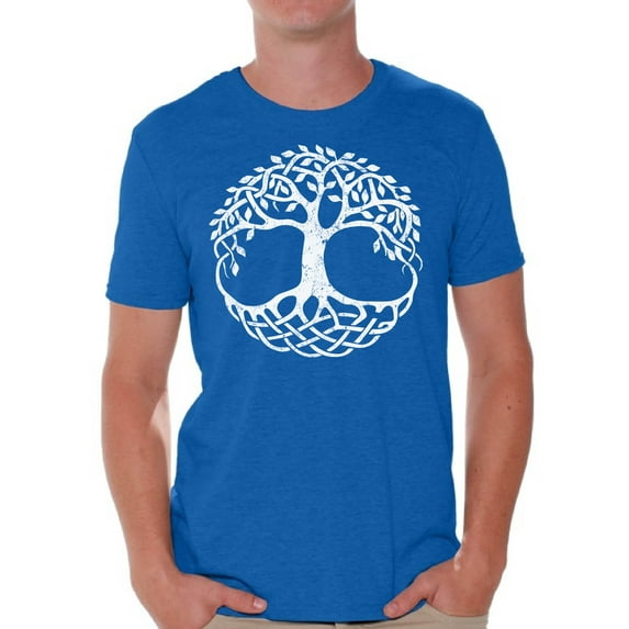 Awkward Styles Tree of Life T Shirt for Men Christian Mens Shirts Christian Clothes for Men Religious Shirt Christian Birthday Gifts Jesus Shirts Coffee Clothing Tree of Life Patterned Mens Shirt