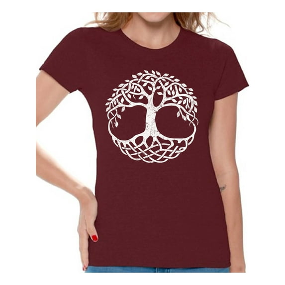 Awkward Styles Tree of Life T Shirt for Women Christian Clothes for Ladies Religious Womens T-Shirt Christian Gifts Jesus Shirts Jesus Clothing Tree T Shirt for Her Tree of Life Ladies Shirt