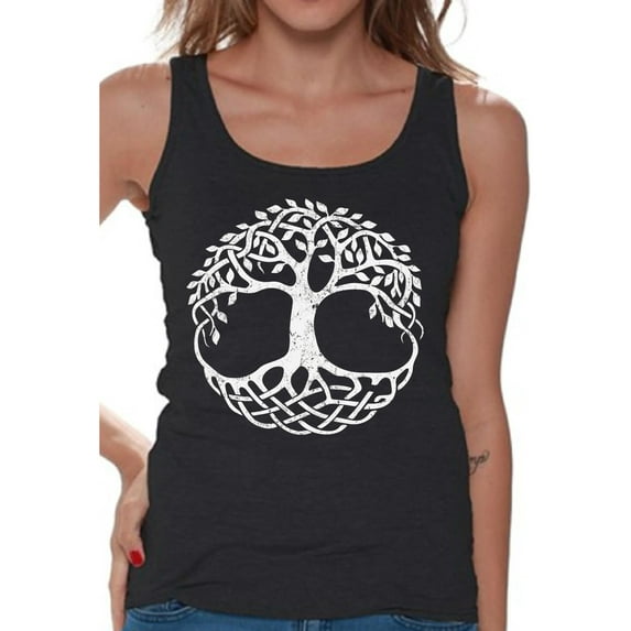 Awkward Styles Tree of Life Tank Top for Women Christian Clothes for Ladies Religious Womens T-Shirt Christian Gifts God Tank Top Tree Clothing Jesus T Shirt for Her Tree of Life Ladies Shirt