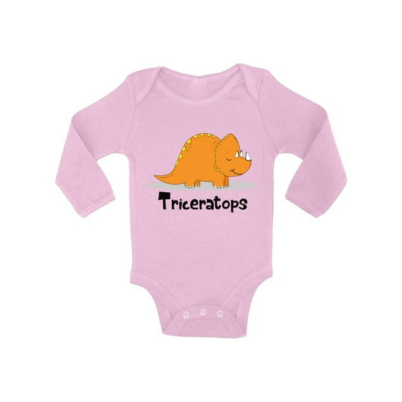 Awkward Styles Triceratops Baby Bodysuit Long Sleeve Dinosaur One Piece Top for Baby Cute Dinosaur Gifts for Baby Boy Dinosaur Outfit for Baby Girl Dinosaur Birthday Spirit Animal Triceratops