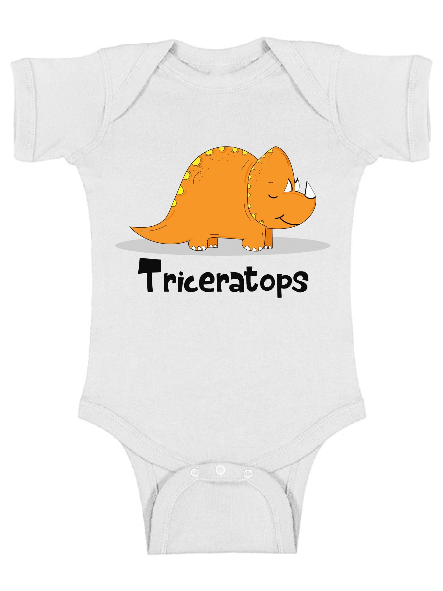 Awkward Styles Triceratops Baby Bodysuit Short Sleeve Dinosaur One ...