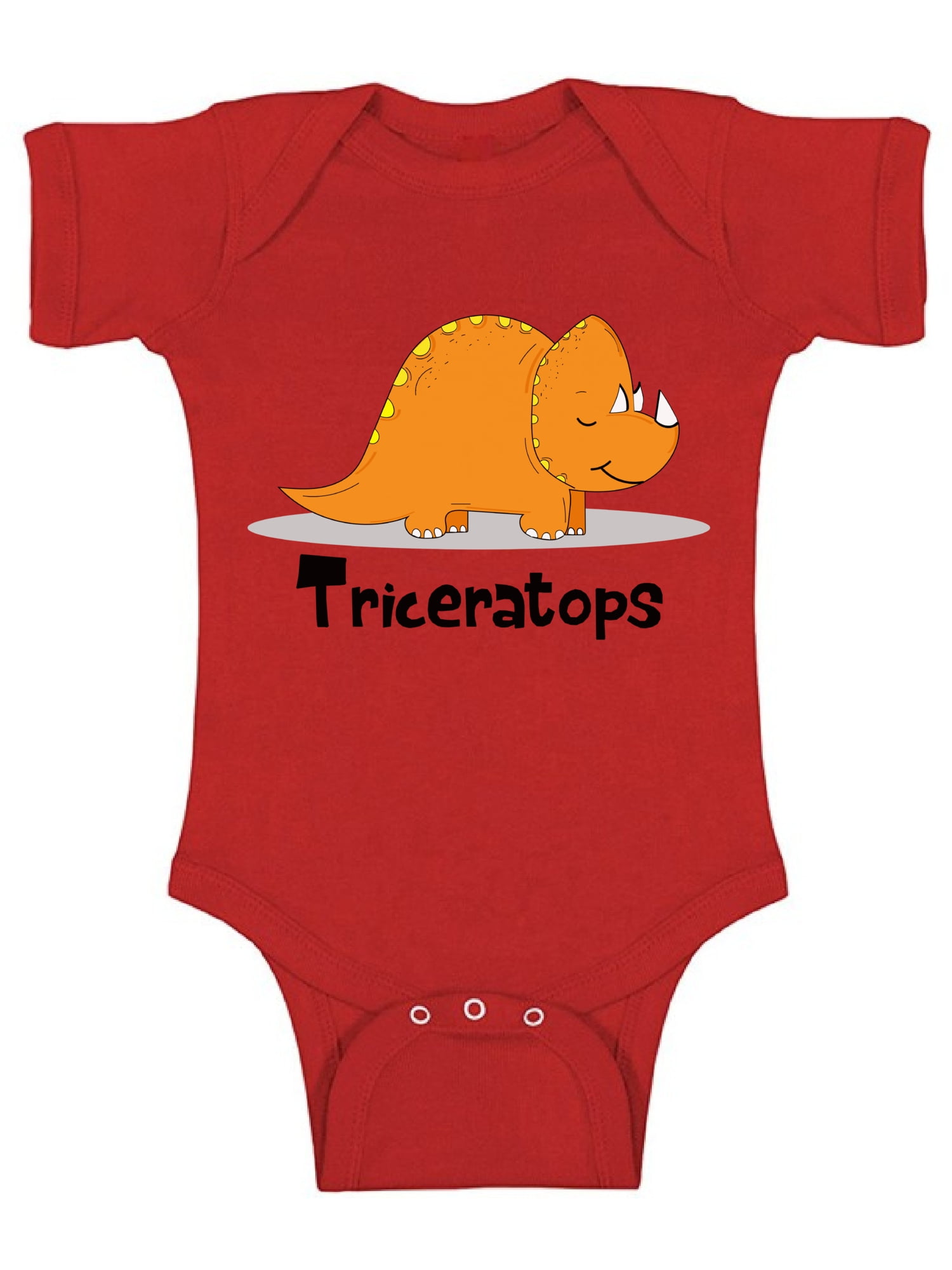 Awkward Styles Triceratops Baby Bodysuit Short Sleeve Dinosaur One