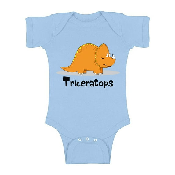 Awkward Styles Triceratops Baby Bodysuit Short Sleeve Dinosaur One Piece Top for Baby Cute Dinosaur Gifts for Baby Boy Dinosaur Outfit for Baby Girl Dinosaur Birthday Spirit Animal Triceratops