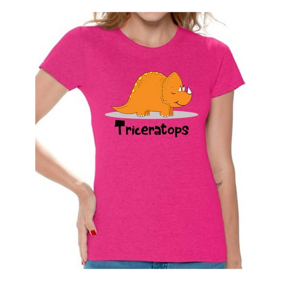 Awkward Styles Triceratops Dinosaur Shirt for Women Dinosaur Tshirt Spirit Animal T Shirt for Women Triceratops Gifts for Her Dinosaur Party Outfit Dinosaur Birthday Outfit Funny Triceratops Shirt