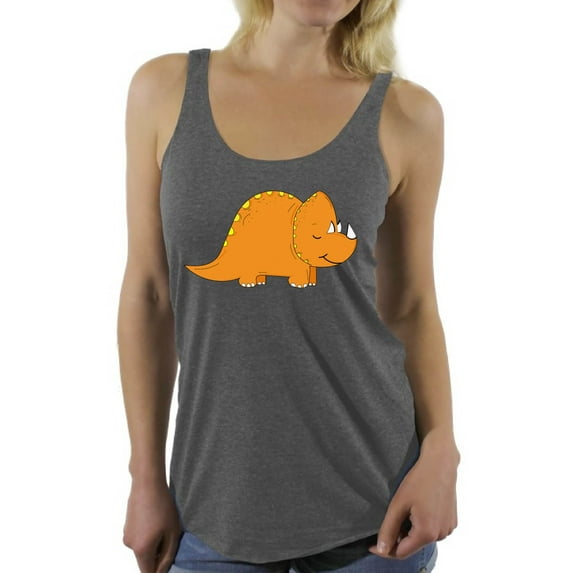 Awkward Styles Triceratops Racerback Tank Top for Her Dinosaur Tanks Triceratops Racerback Shirts Animal Shirts for Women Triceratops Outfit Dinosaur Themed Party Dinosaur Gifts for Women
