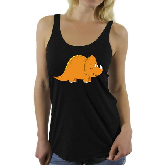 Awkward Styles Triceratops Racerback Tank Top for Her Dinosaur Tanks Triceratops Racerback Shirts Animal Shirts for Women Triceratops Outfit Dinosaur Themed Party Dinosaur Gifts for Women