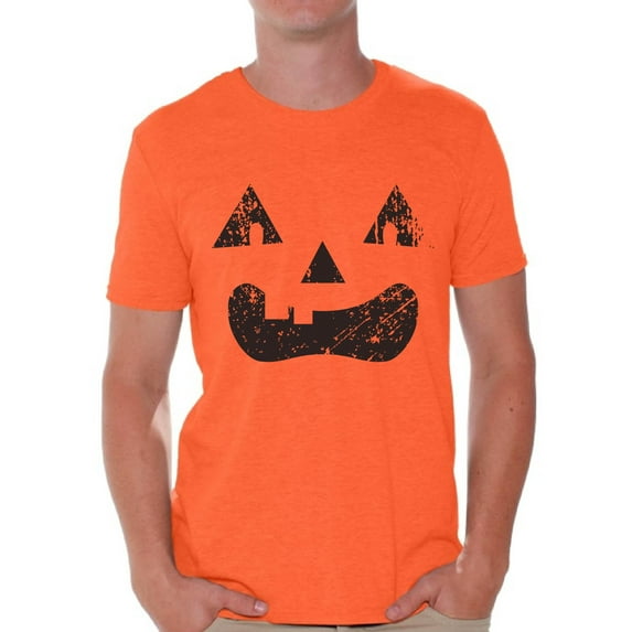 Awkward Styles Trick or Treat Face Tshirt for Men Halloween Shirt Pumpkin Face Men's Shirt Trick or Treat Outfit Halloween Party T Shirt Day of the Dead Shirts for Men Dia de los Muertos Gifts