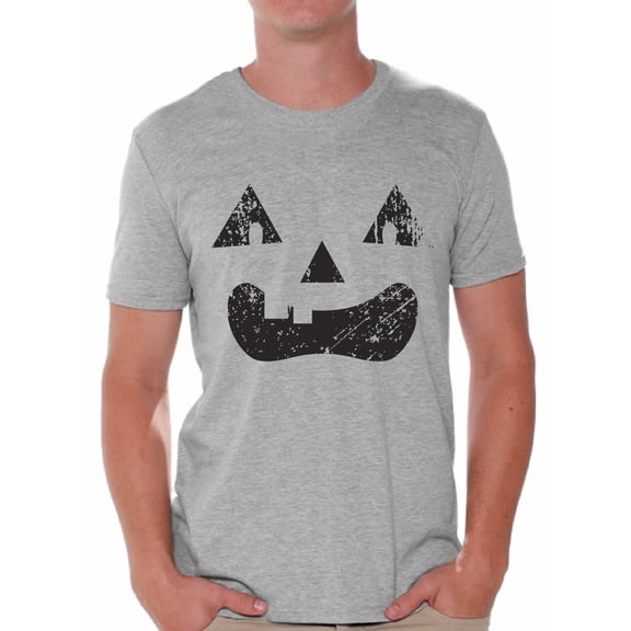 Awkward Styles Trick or Treat Face Tshirt for Men Halloween Shirt Pumpkin Face Men's Shirt Trick or Treat Outfit Halloween Party T Shirt Day of the Dead Shirts for Men Dia de los Muertos Gifts