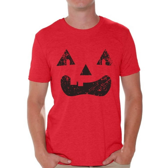 Awkward Styles Trick or Treat Face Tshirt for Men Halloween Shirt Pumpkin Face Men's Shirt Trick or Treat Outfit Halloween Party T Shirt Day of the Dead Shirts for Men Dia de los Muertos Gifts