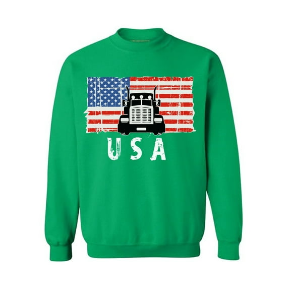 Awkward Styles Truck USA Crewneck Love USA Truck Sweatshirt for Men Red White and Blue Truck Sweatshirt for Women 4th of July Gifts USA Patriotic Men Women Sweater 4th of July Party