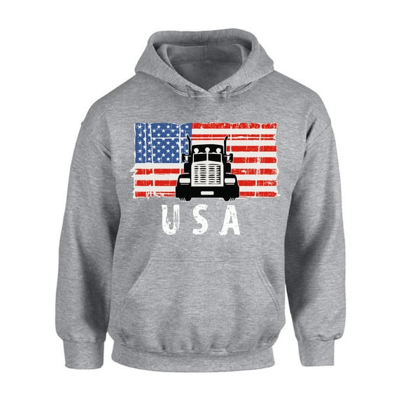 Awkward Styles Truck USA Hoodie 4th of July Party USA Flag Men Women Hooded Sweatshirt 4th of July Gifts Pro America Hooded Sweater for Men Proud American Pro America Hooded Sweater for Women