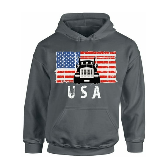 Awkward Styles Truck USA Hoodie 4th of July Party USA Flag Men Women Hooded Sweatshirt 4th of July Gifts Pro America Hooded Sweater for Men Proud American Pro America Hooded Sweater for Women