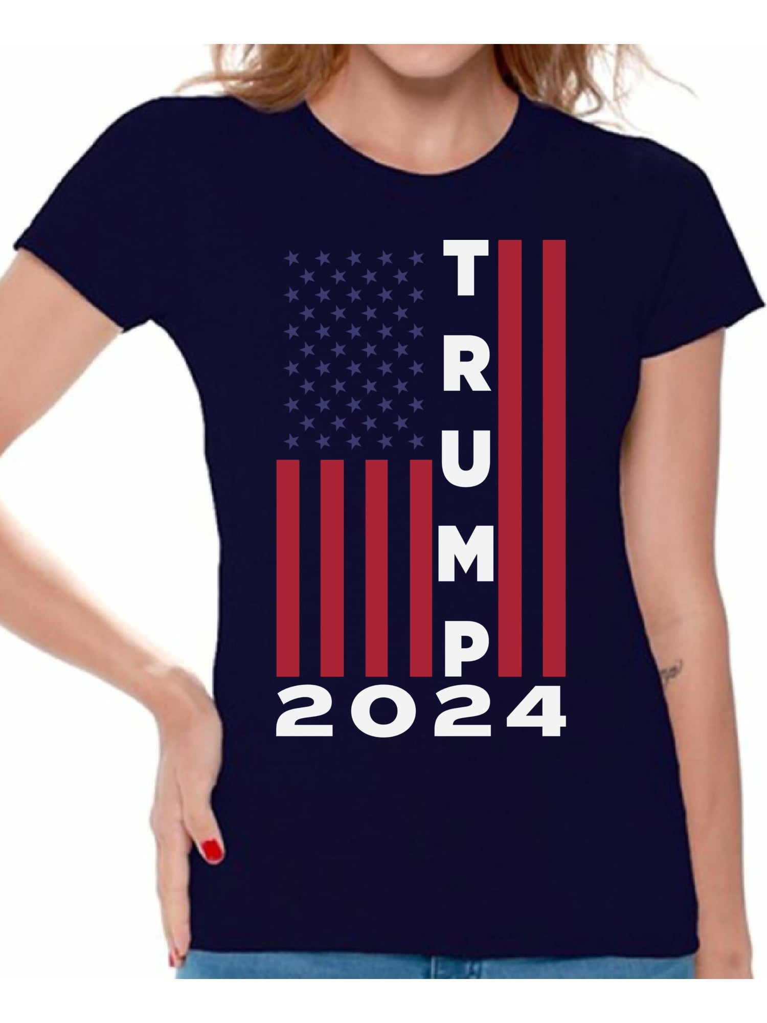 Awkward Styles Trump Flag 2024 Shirt For Women Keep America Great Trump