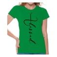 thumbnail image 1 of Awkward Styles Tshirt for Women Christian Gifts for Girlfriend Blessed Shirts Blessed Clothing Collection for Women Blessed T Shirt for Her Christian Clothes for Ladies Following Jesus Womens T-Shirt, 1 of 4