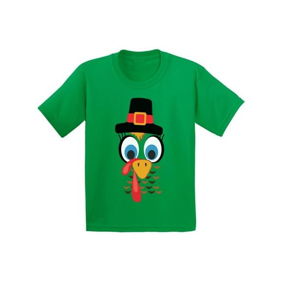 Awkward Styles Turkey Shirt for Kids Thanksgiving Turkey Face Youth T-Shirt
