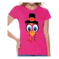 thumbnail image 1 of Awkward Styles Turkey Shirt for Women Thanksgiving Turkey Face T-Shirt, 1 of 4