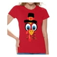 thumbnail image 1 of Awkward Styles Turkey Shirt for Women Thanksgiving Turkey Face T-Shirt, 1 of 4