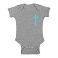 thumbnail image 1 of Awkward Styles Turquoise Cross Baby Bodysuit Short Sleeve Tops for Newborn Baby Christian Clothes for Baby Boys Christian Bodysuits for Baby Girls Jesus Clothing for Baby Kids Cross One Piece, 1 of 4