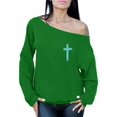 thumbnail image 1 of Awkward Styles Turquoise Cross Ladies Off The Shoulder Sweatshirts Cross Sweater Jesus Clothing for Women Cross Oversized Sweatshirt Christian Cross Clothes Cross Off The Shoulder Sweatshirt for Women, 1 of 4