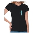 thumbnail image 1 of Awkward Styles Turquoise Cross Shirt for Women Christian Clothes for Ladies Following Jesus Womens T-Shirt Christian Gifts Jesus Shirts Jesus Cross Clothing Jesus T Shirt for Her Cross Ladies Shirt, 1 of 4