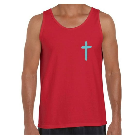 Awkward Styles Turquoise Cross Tank Top Shirts for Men Christian Mens Tanks Christian Cross Clothes for Men Jesus Lord Christian Birthday Gifts Jesus Cross Shirts Jesus Clothing Cross Mens Shirt