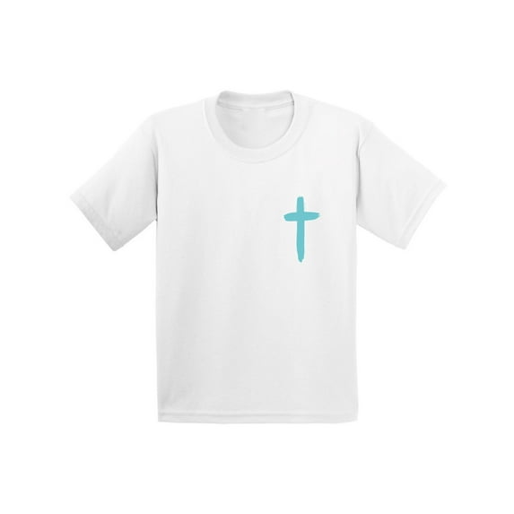 Awkward Styles Turquoise Cross Toddler Shirt Jesus Shirt for Kids Shirt for Boys Christian Cross Shirts for Girls Jesus T-Shirt for Children Christian Gifts Christ Clothes Cross T-Shirt for Toddlers
