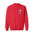 thumbnail image 1 of Awkward Styles Turquoise Cross Unisex Crewnecks Christian Crewneck for Her Cross Clothes Collection Jesus Cross Crewneck for Women Jesus Sweater for Men Christian Gifts Cross Outfit for Men and Women, 1 of 5