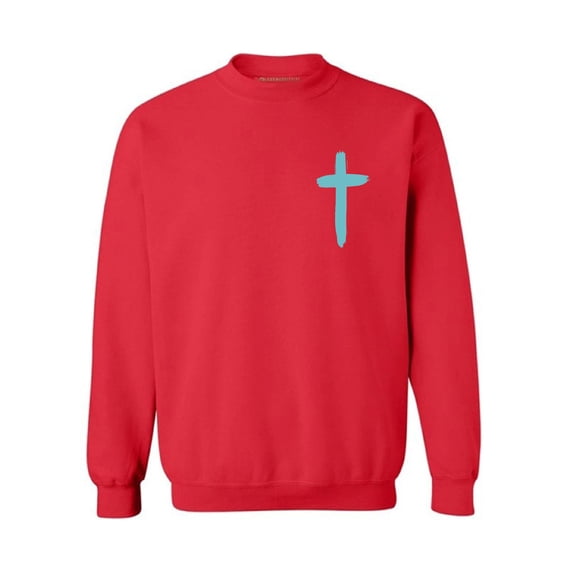 Awkward Styles Turquoise Cross Unisex Crewnecks Christian Crewneck for Her Cross Clothes Collection Jesus Cross Crewneck for Women Jesus Sweater for Men Christian Gifts Cross Outfit for Men and Women