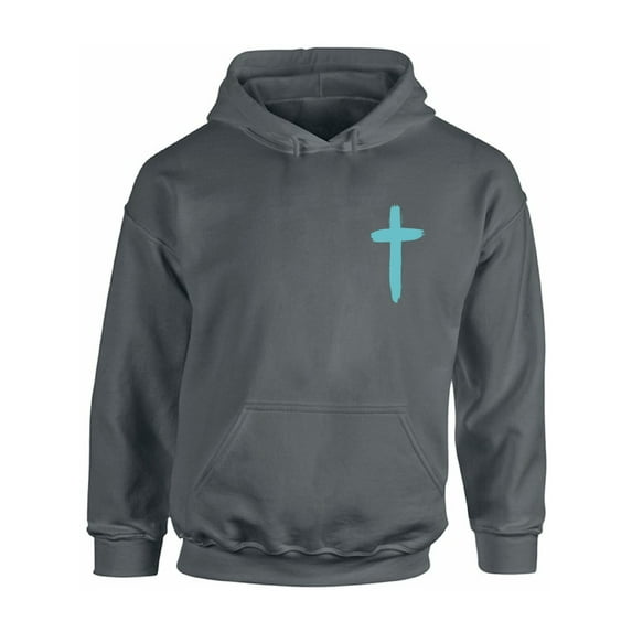 Awkward Styles Turquoise Cross Unisex Hoodie Christian Hoodie for Him Jesus Collection Jesus Cross Hoodie for Women Jesus Sweater for Men Christian Cross Gifts Cross Unisex Outfit for Men and Women