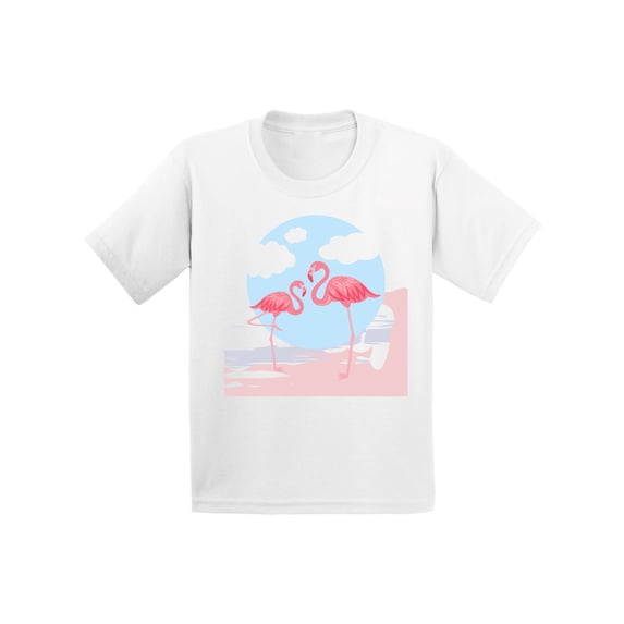 Awkward Styles Two Flamingos Infant Shirt Cute Summer Shirt for Kids Pink Flamingo T Shirt for Boys Pink Flamingo Shirts for Girls Cute Flamingo T-Shirt for Children Summer Gifts for Little One