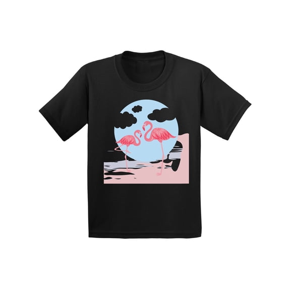 Awkward Styles Two Flamingos Infant Shirt Cute Summer Shirt for Kids Pink Flamingo T Shirt for Boys Pink Flamingo Shirts for Girls Cute Flamingo T-Shirt for Children Summer Gifts for Little One