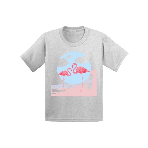 Awkward Styles Two Flamingos Youth Shirt Cute Summer Shirt for Kids Pink Flamingo T Shirt for Boys Pink Flamingo Shirts for Girls Nifty Flamingo T-Shirt for Children Summer Gifts for Little One