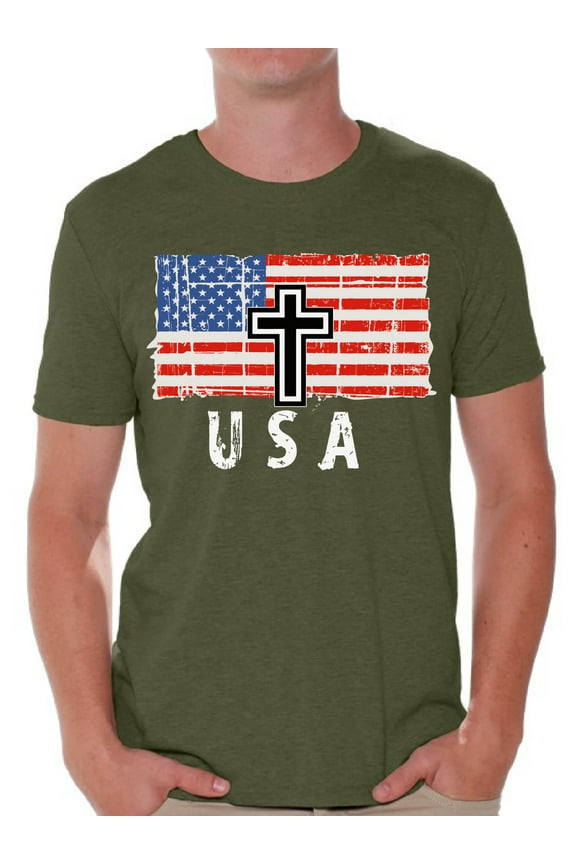 US Flag Shirt for Men American Proud T-Shirt for Men US Veteran Shirt Army Clothes Collection American Army Tshirt for Dad American Flag Men Shirt Patriotic Gifts for Him