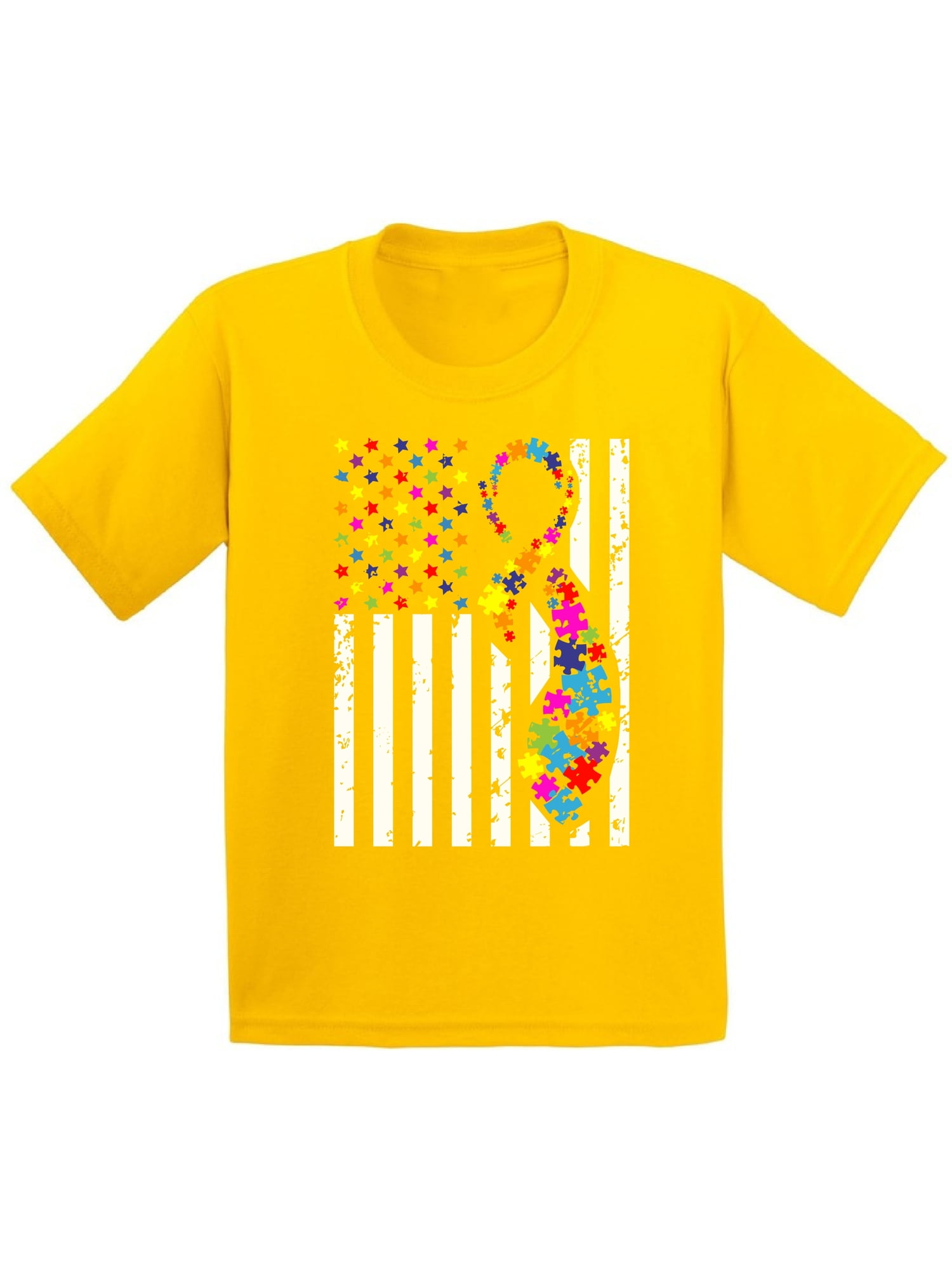Autism Awareness T-Shirt American Flag Distressed Tee Autism Awareness T-Shirt American Flag Distressed Tee