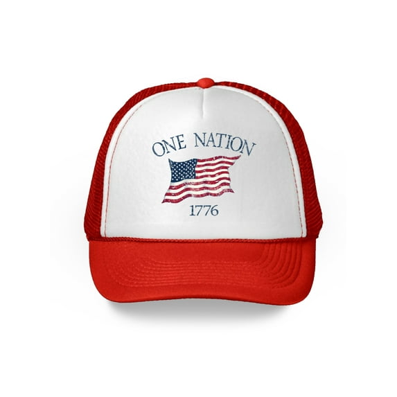 Awkward Styles USA Flag Hat American Trucker Hat One Nation 1776 Proud American Flag Hat USA Baseball Cap Patriotic Hat American Flag Men Women 4th of July Hat 4th of July Accessories