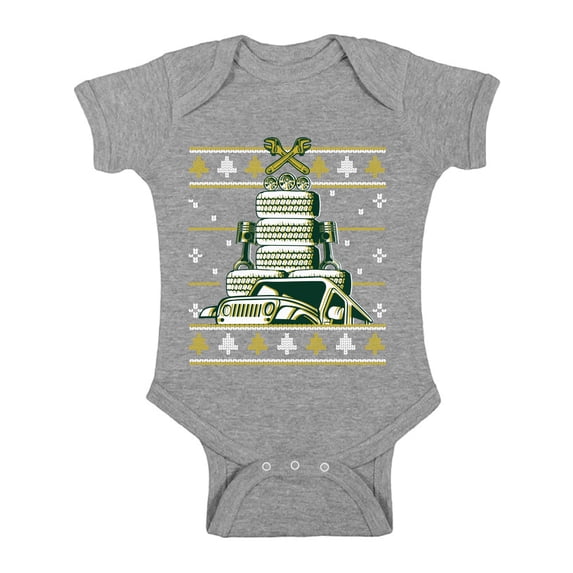 Awkward Styles Christmas Baby Outfit Bodysuit Auto Xmas Tree Romper