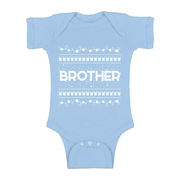 Awkward Styles Christmas Baby Outfit Bodysuit Brother Xmas Pattern Romper
