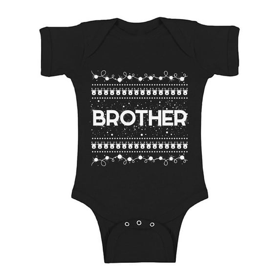 Awkward Styles Christmas Baby Outfit Bodysuit Brother Xmas Pattern Romper