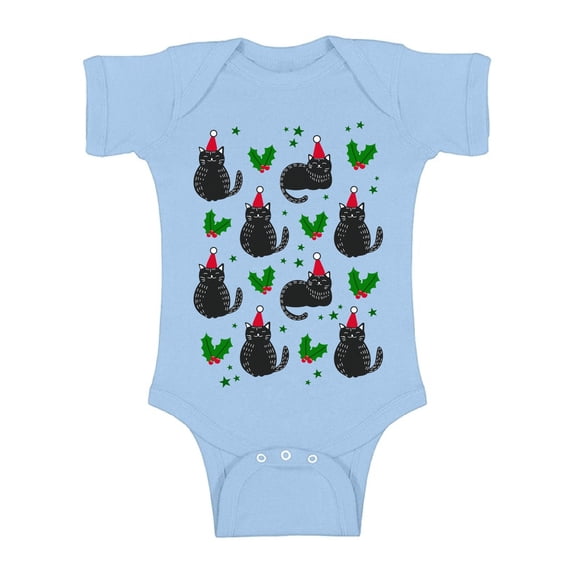 Awkward Styles Christmas Baby Outfit Bodysuit Cat Xmas Pattern Romper