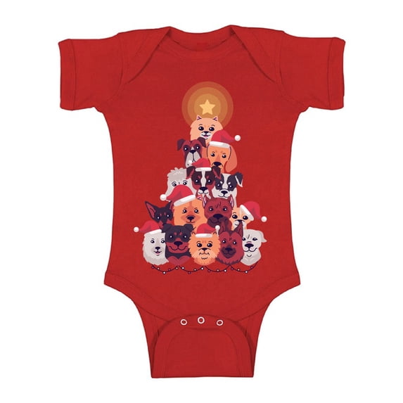 Awkward Styles Christmas Baby Outfit Bodysuit Dog Xmas Tree Romper